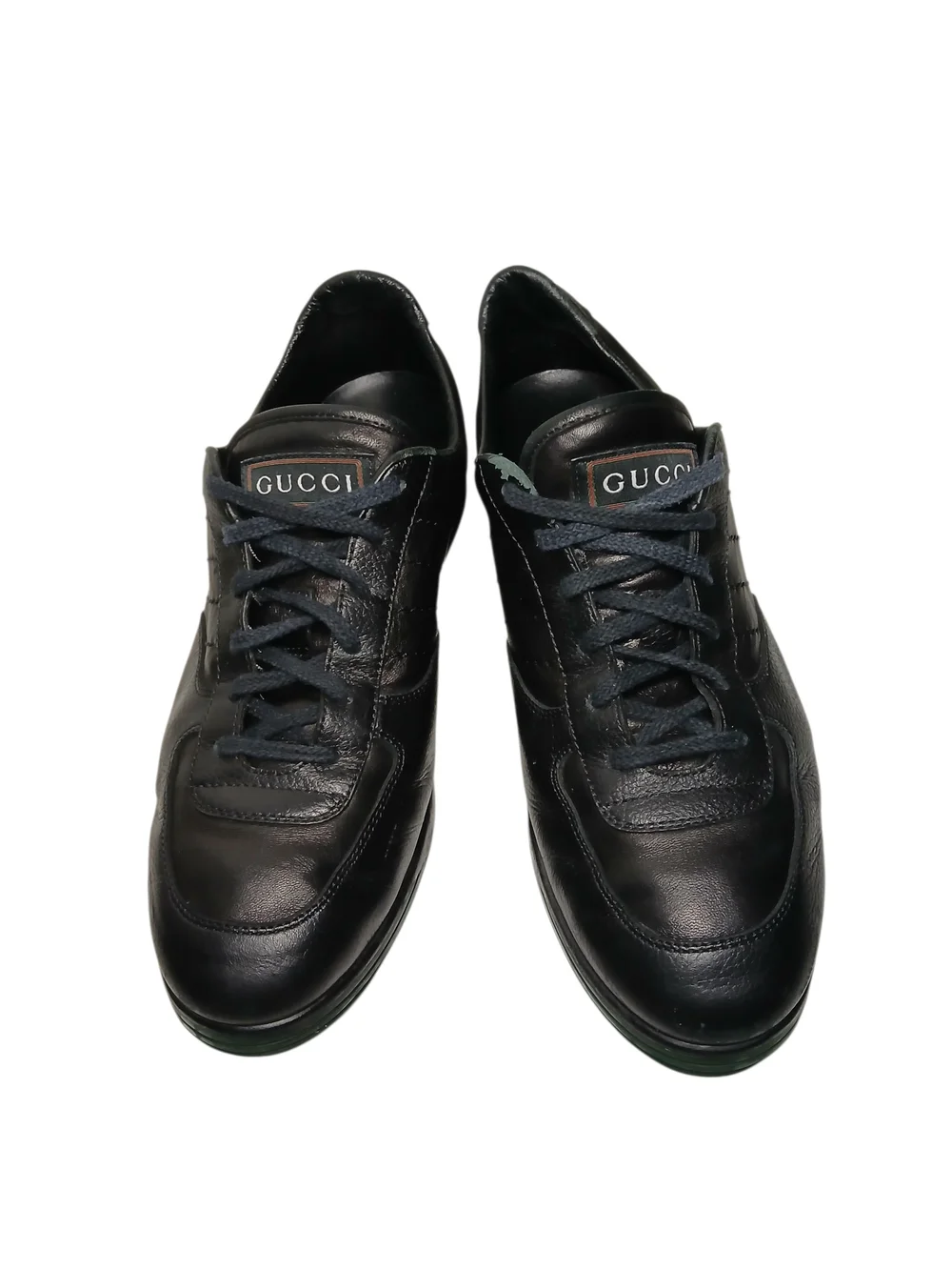 Gucci | Shoes | Vintage Gucci Mens Black Leather Laceup Sneakers 95  Original Gucci | Poshmark